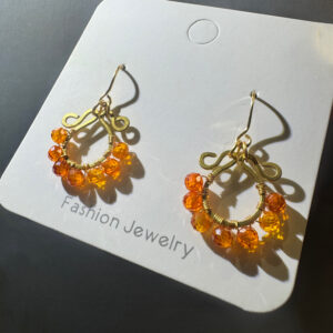 Gold Wire Mini Hoop Amethyst Earrings