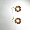 Gold S-Swirl Amber Bead Earrings
