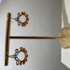 Gold S-Swirl Amber Bead Earrings