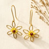 Gold Wire Flower Earrings