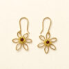 Gold Wire Flower Earrings