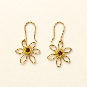 Gold Wire Flower Earrings