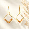 hedylane-p05-square-carnelian-botanical-2000 Gold Wire Square Carnelian Earrings