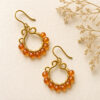 Gold Circle Rainbow Gemstone Earrings