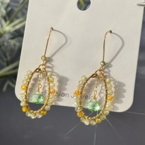 Gold Wire Kite Peridot Earrings — handcrafted wire-wrapped gemstone jewelry, photo 3