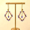 Gold Wire Heart Amethyst Earrings