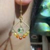 Gold Wire Kite Autumn Gemstone Earrings Gold Wire Kite Autumn Gemstone Earrings — handcrafted wire-wrapped gemstone jewelry, main photo
