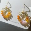 Gold Wire Mini Hoop Amethyst Earrings — handcrafted wire-wrapped gemstone jewelry, photo 3