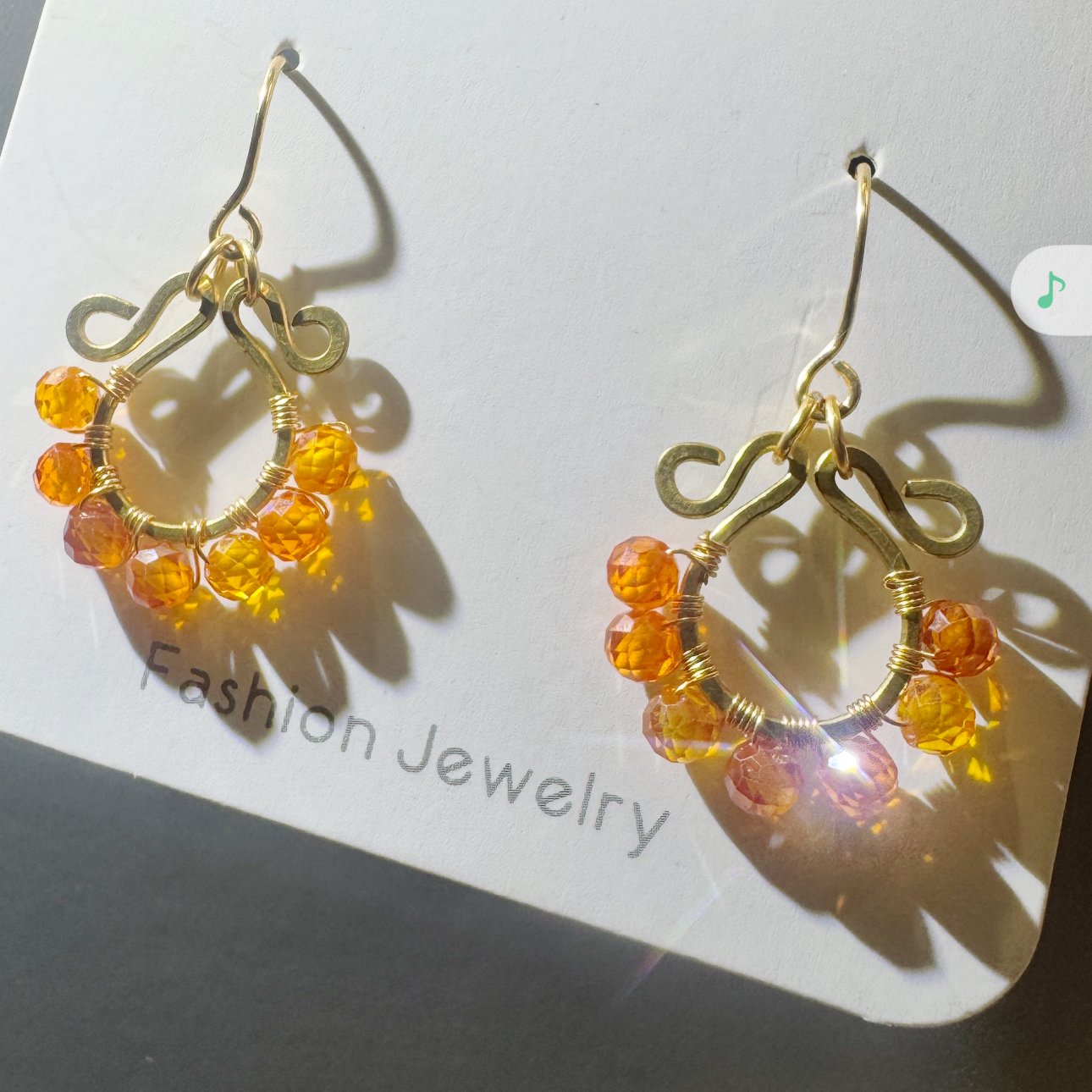 Gold Wire Mini Hoop Amethyst Earrings — handcrafted wire-wrapped gemstone jewelry, photo 3