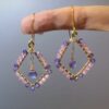 Gold Wire Diamond Amethyst Halo Earrings Gold Wire Diamond Amethyst Halo Earrings — handcrafted wire-wrapped gemstone jewelry, photo 3
