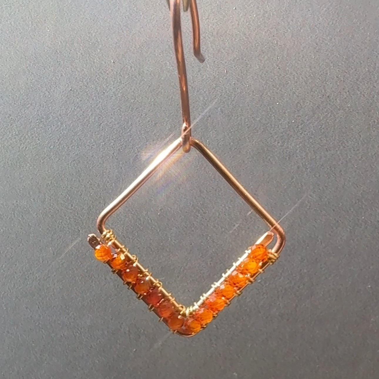 Gold Wire Fan Sunstone Earrings Gold Wire Fan Sunstone Earrings — handcrafted wire-wrapped gemstone jewelry, photo 4