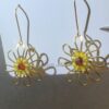 Gold Wire Sunflower Earrings Gold Wire Sunflower Earrings — handcrafted wire-wrapped gemstone jewelry, photo 3