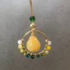 Gold Wire Circle Citrine Earrings — handcrafted wire-wrapped gemstone jewelry, photo 2