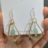 Gold Wire Fan Green Aventurine Earrings — handcrafted wire-wrapped gemstone jewelry, main photo