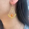 Gold Wire Fan Green Aventurine Earrings — handcrafted wire-wrapped gemstone jewelry, photo 5
