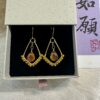 Gold Wire Fan Green Aventurine Earrings — handcrafted wire-wrapped gemstone jewelry, photo 6