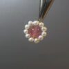 Pink Quartz and Pearl Halo Stud Earrings Pink Quartz and Pearl Halo Stud Earrings — handcrafted wire-wrapped gemstone jewelry, main photo