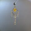 Gold Planet Citrine Drop Earrings with Star & Moon