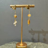 Gold Heart Citrine & Pearl Drop Earrings