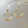 Handmade Rainbow Gemstone Heart Earrings