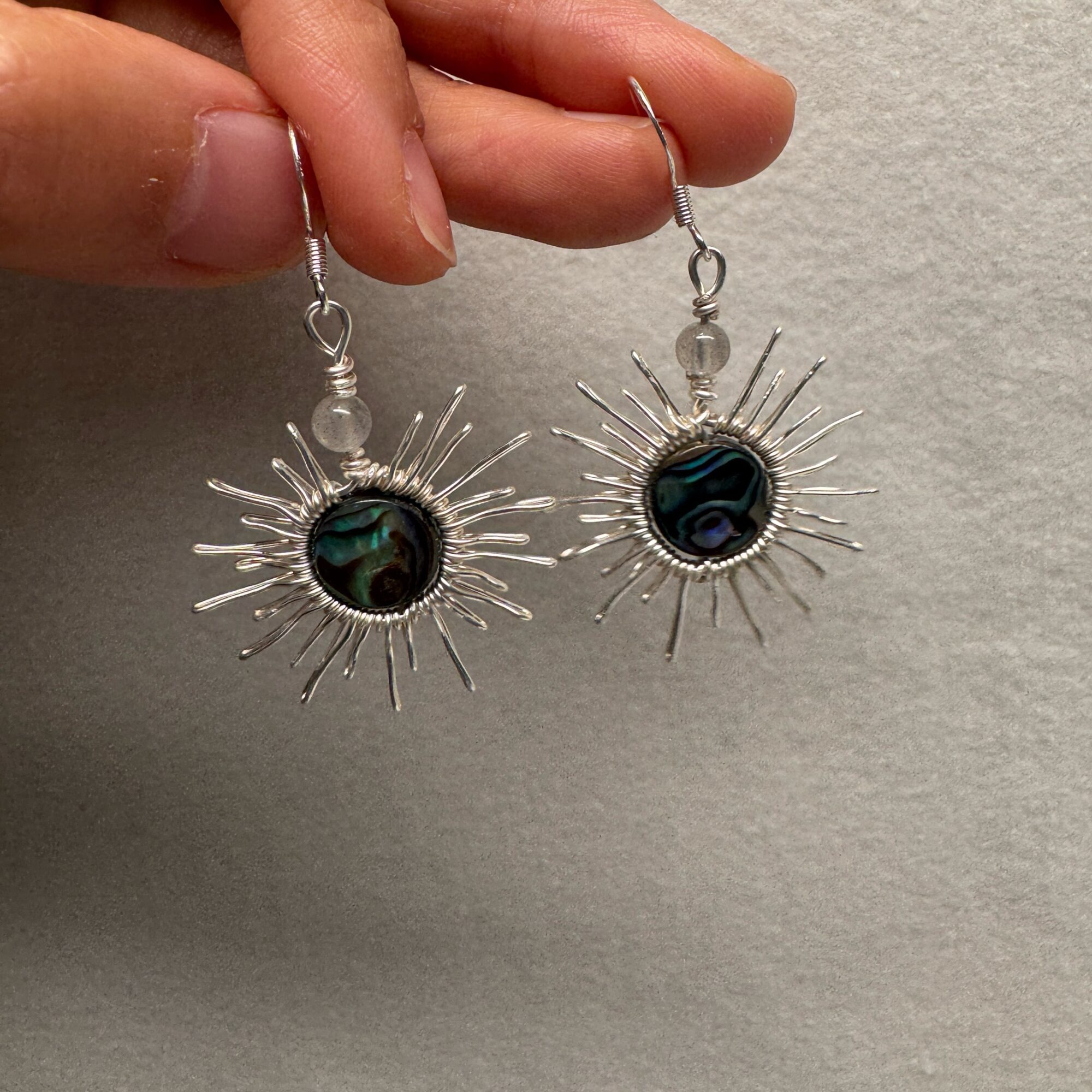 Abalone Shell Sunburst Drop Earrings