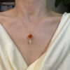product10-01 Carnelian Planet and Star Pendant Necklace
