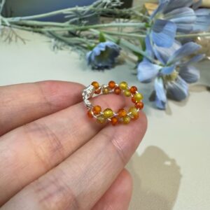product5-01 Sunset Crystal Beaded Wire-Wrapped Ring