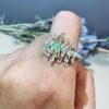 product6-01 Sculptural Crystal Wave Wire Ring