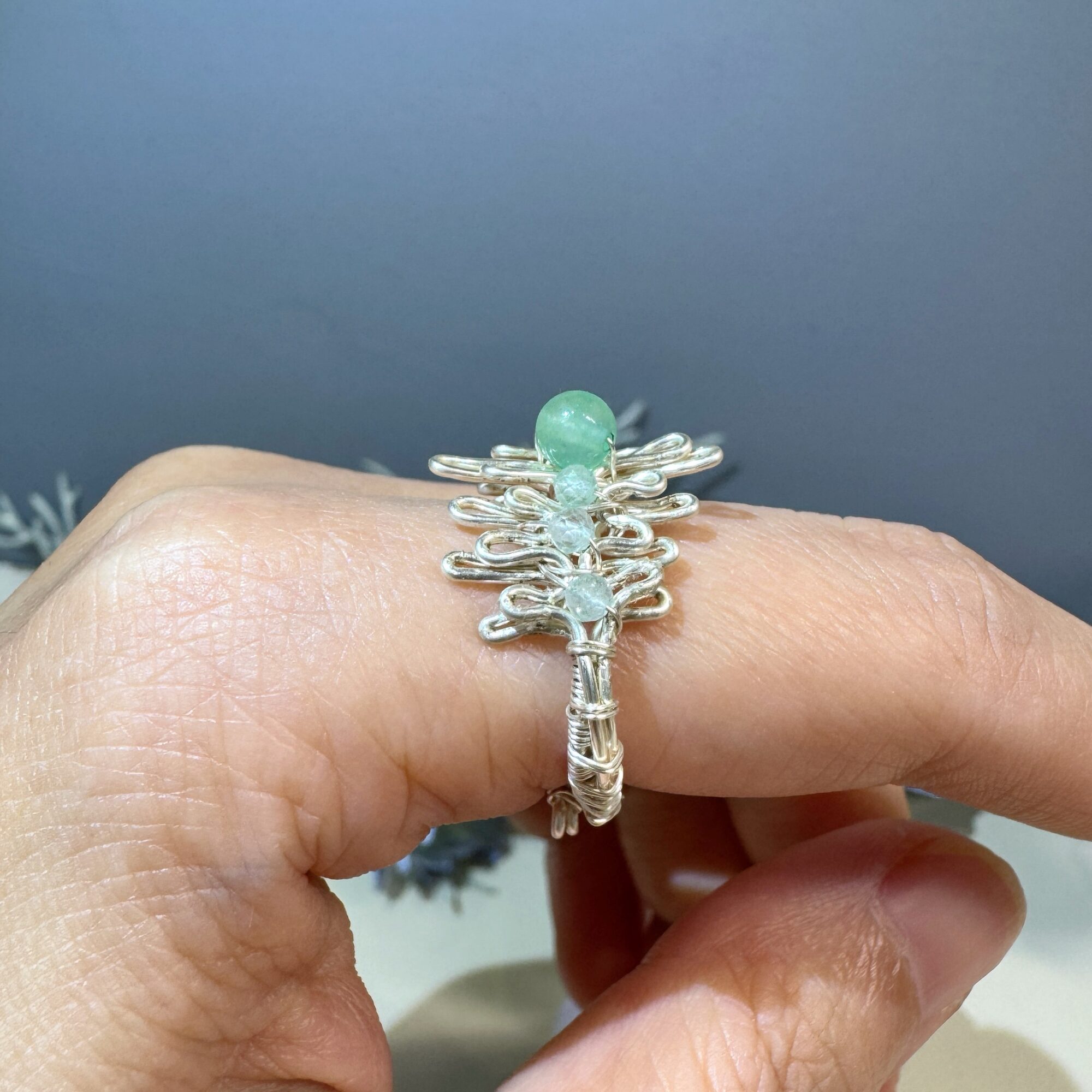 product6-02 Sculptural Crystal Wave Wire Ring