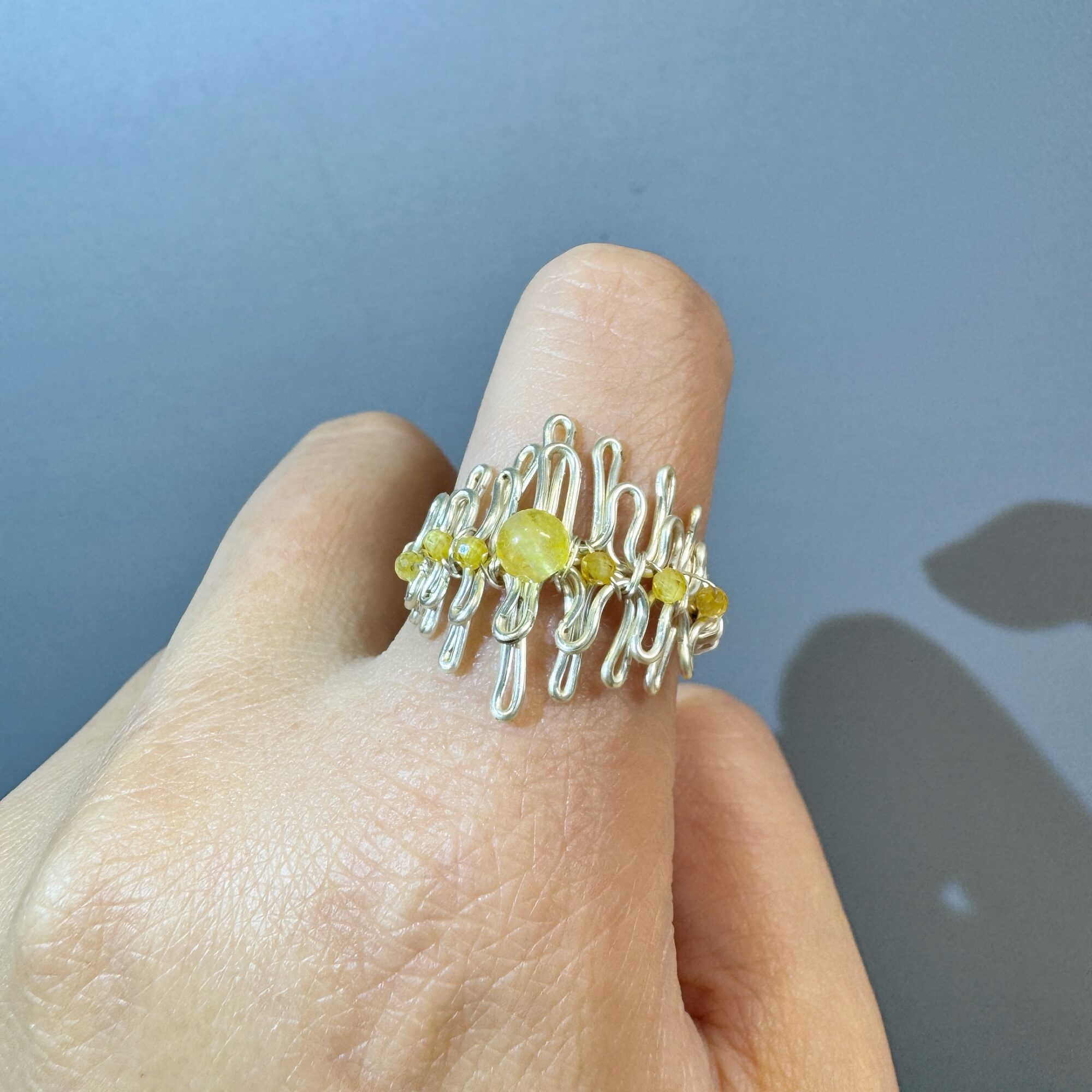 product6-04 Sculptural Crystal Wave Wire Ring