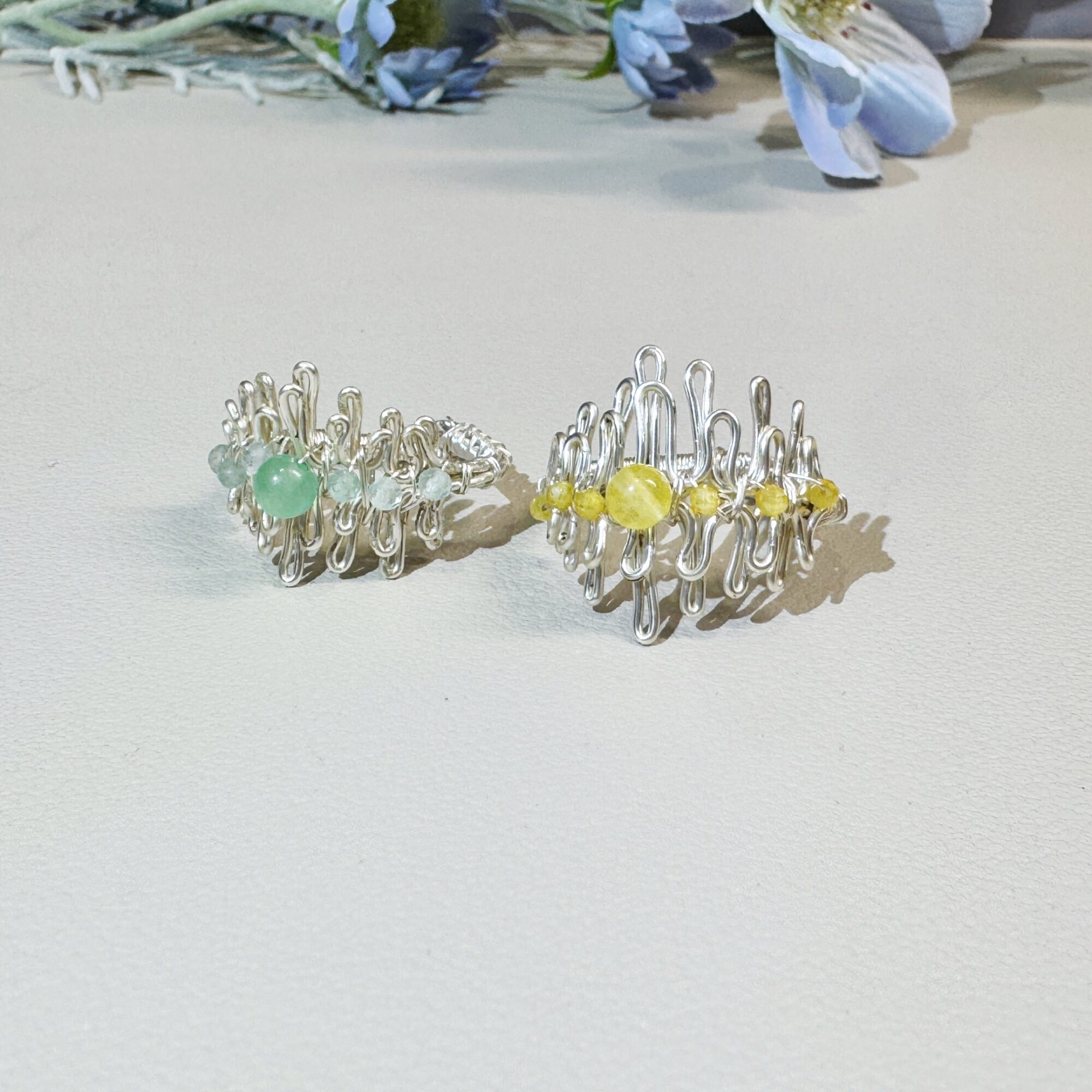 product6-07 Sculptural Crystal Wave Wire Ring