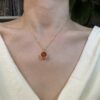 Tiger's Eye and Red Agate Round Pendant Necklace