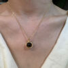 Tiger's Eye and Red Agate Round Pendant Necklace