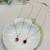 Tiger's Eye and Red Agate Round Pendant Necklace