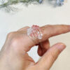 product8-03 Pink Crystal Cluster Wire-Wrapped Ring