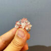 product8-04 Pink Crystal Cluster Wire-Wrapped Ring