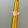 product8-06 Pink Crystal Cluster Wire-Wrapped Ring