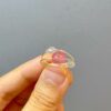 product9-03 Pink Crystal Orbit Wire-Wrapped Ring