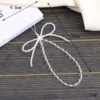 White Seed-Bead Bow beaded phone charm, style K3051