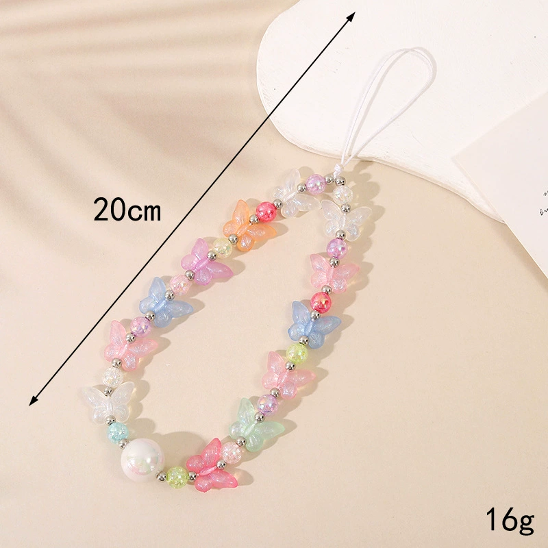 Colorful Butterflies beaded phone charm, style K3711