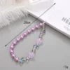 Purple Pearl-Look Butterflies beaded phone charm, style K3748